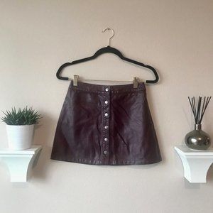 Forever 21 Leather Button Up Skirt